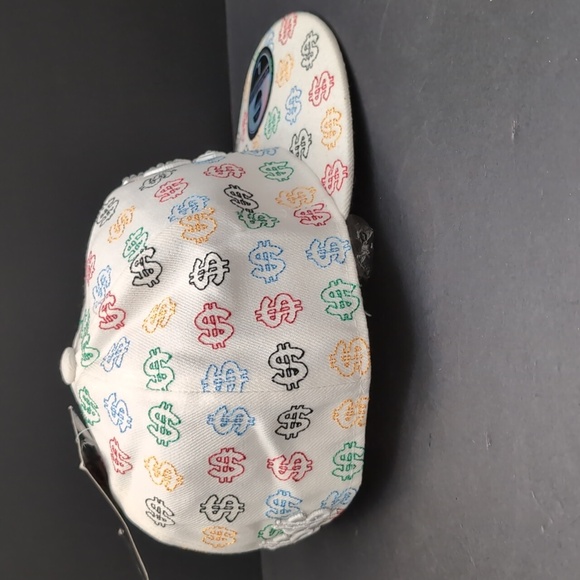 NWT,City Hunter Dollar Sign White Flat Bill Fitted Hat,Size XL7 3/4. - Picture 7 of 11